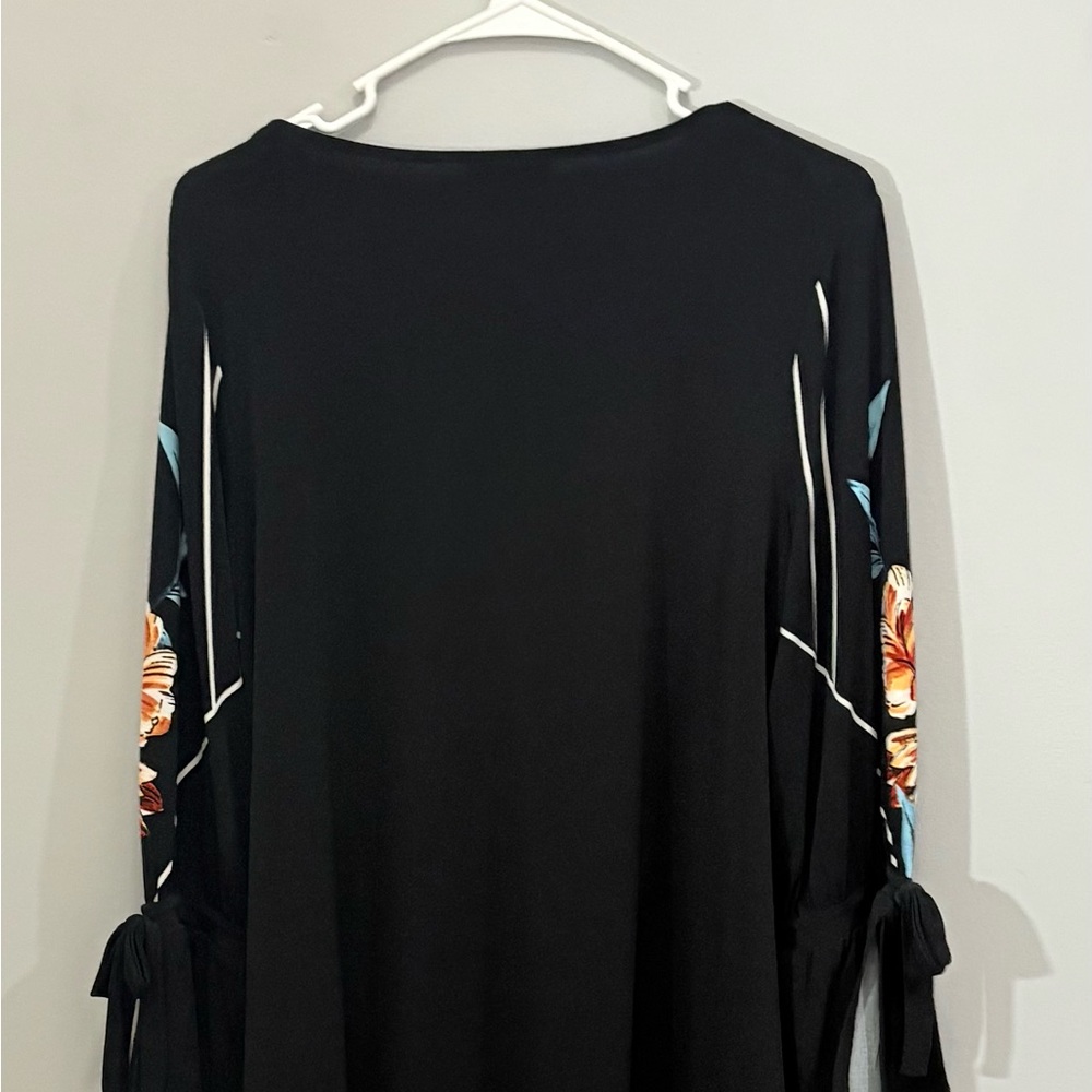 Alfani Black Dress with Orange Floral Design - Picture 6 of 9